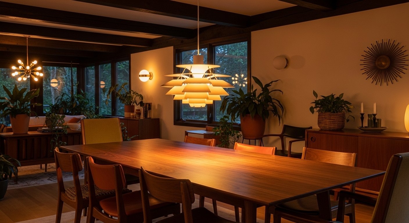 Choosing a Pendant for a Mid-Century Dining Table